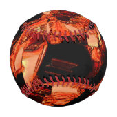 Dunkler Lachs oder Korallen zerstört, schwarzer Hi Baseball (Rückseite)