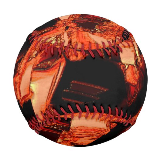 Dunkler Lachs oder Korallen zerstört, schwarzer Hi Baseball (Rückseite)