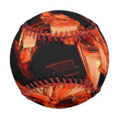 Dunkler Lachs oder Korallen zerstört, schwarzer Hi Baseball (Vorderseite)