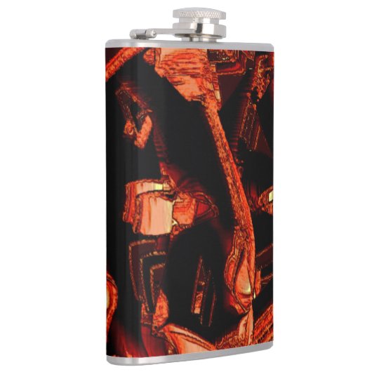 Dunkler Lachs oder Korallen zerstört, schwarzer Hi Flachmann (Rechts)