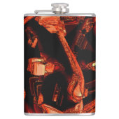 Dunkler Lachs oder Korallen zerstört, schwarzer Hi Flachmann (Vorderseite)