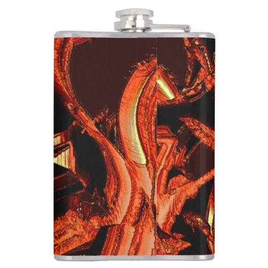 Dunkler Lachs oder Korallen zerstört, schwarzer Hi Flachmann (Rückseite)