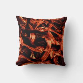 Dunkler Lachs oder Korallen zerstört, schwarzer Hi Kissen