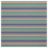 Dunkler Lachs, Sea Green & Midnight Blue Pattern Stoff (Muster)