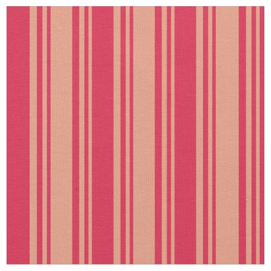 Dunkler Lachs und Krimson Lined Pattern Stoff (Nahaufnahme)