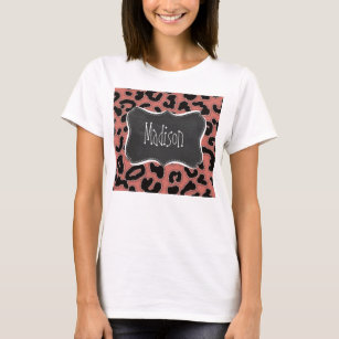 Dunkler Lachsleopard; Tafel T-Shirt