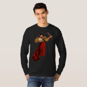 Dunkler langer T - Shirt die Hülse roter Männer (Vorne ganz)