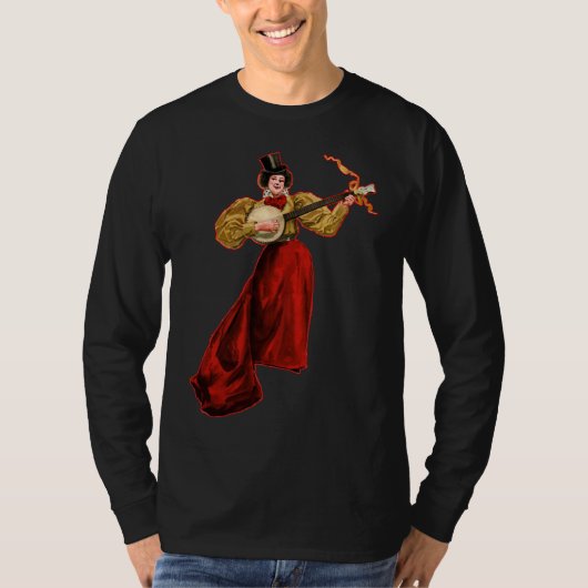 Dunkler langer T - Shirt die Hülse roter Männer (Vorderseite)