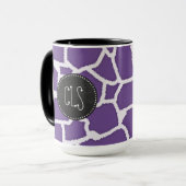 Dunkler Lavendel-Giraffen-Druck; Retro Tafel Tasse (Vorderseite Links)