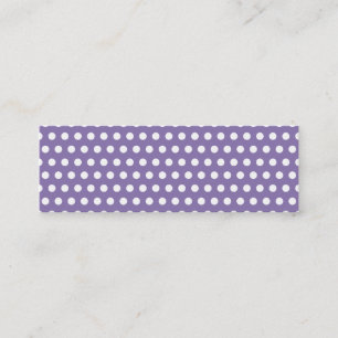 Dunkler Lavender mit weißen Polka-Punkten Mini Visitenkarte