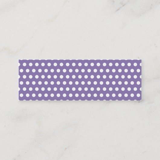 Dunkler Lavender mit weißen Polka-Punkten Mini Visitenkarte (Vorderseite)