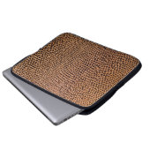 dunkler Lederuntergrund Laptopschutzhülle (Vorne Knopf)