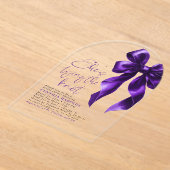 Dunkler Lila Bow. Sie bindet das Brautparty des Kn Acryleinladungen (Ablage )