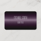 Dunkler Lila Edelstahlaussehen Visitenkarte (Vorderseite)