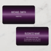 Dunkler Lila Edelstahlaussehen Visitenkarte (Vorne/Hinten)
