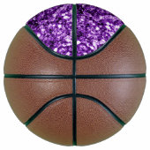 Dunkler lila Glitzer funkelnder Monogramm-Name Basketball (Rechts)