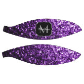 Dunkler lila Glitzer funkelnder Monogramm-Name Basketball (Panele)