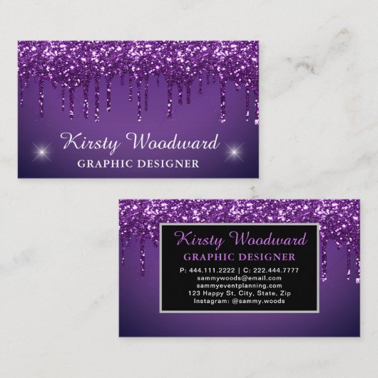 Dunkler Lila Glitzer für Gradient & Driving Visitenkarte (Vorne/Hinten)