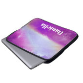 Dunkler Lila holografischer Himmel mit Individuell Laptopschutzhülle (Vorne Knopf)