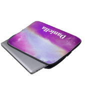 Dunkler Lila holografischer Himmel mit Individuell Laptopschutzhülle (Vorne Knopf)