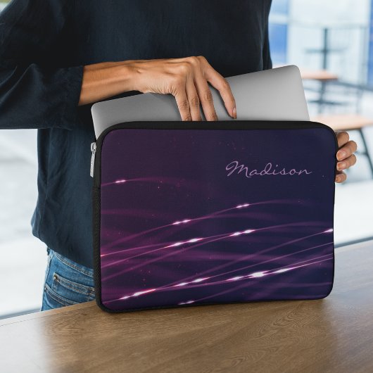 Dunkler Lila Individuelle Name Notebook-Sieb 15'' Laptopschutzhülle