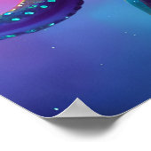 Dunkler Lila Oktopus Poster (Ecke)