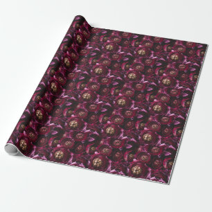 Dunkler Lila Ranunculus, blühend Nah-up. Geschenkpapier