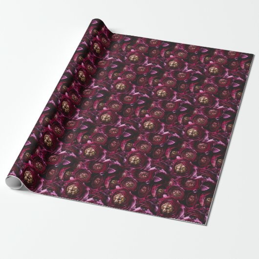 Dunkler Lila Ranunculus, blühend Nah-up. Geschenkpapier (Ungerollt)