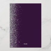 Dunkler Lila Silber Glitzer Save the Date Folieneinladung (Rückseite)