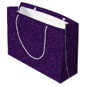 Dunkler Lila Sparkle Glitzer Große Geschenktasche Geschenktüte (Rückseite Schrägansicht)