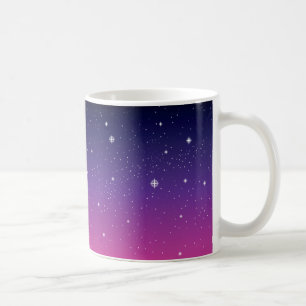 Dunkler lila Sternenhimmel Kaffeetasse