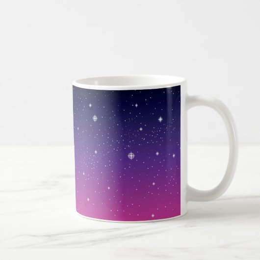 Dunkler lila Sternenhimmel Kaffeetasse (Rechts)