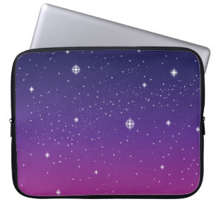 Dunkler lila Sternenhimmel Laptopschutzhülle