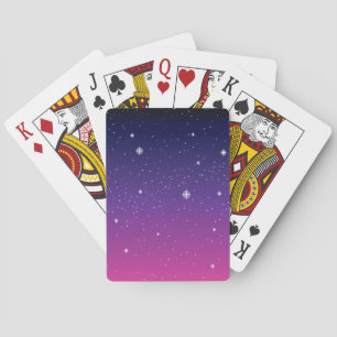 Dunkler lila Sternenhimmel Spielkarten