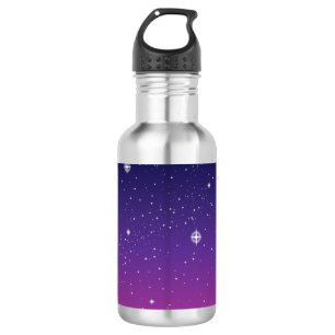 Dunkler lila Sternenhimmel Trinkflasche