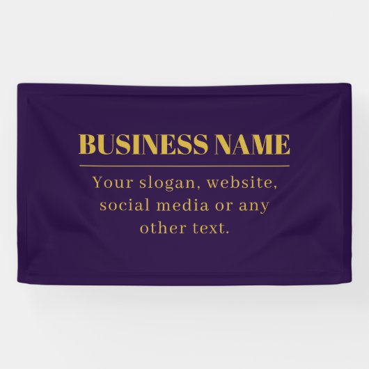 Dunkler Lila und goldener Firmenname oder Gruß Banner (Horizontal)
