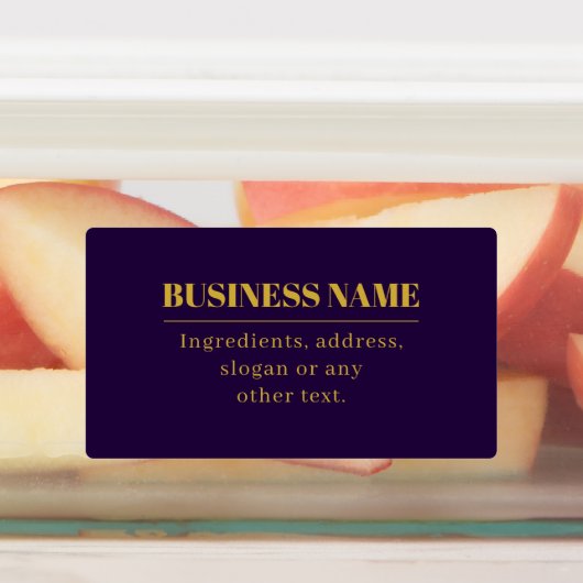 Dunkler Lila und goldener Firmenname oder Gruß Etiketten (Befestigt)