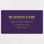 Dunkler Lila und goldener Firmenname oder Gruß Etiketten (Design 2)