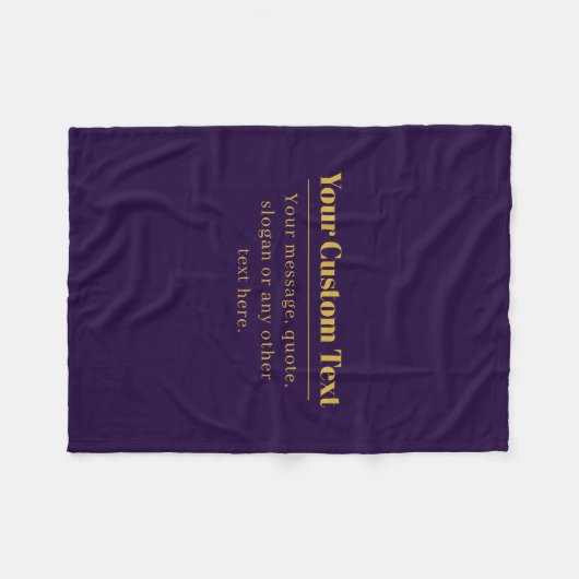 Dunkler Lila und goldener Firmenname oder Gruß Fleecedecke (Vorderseite (Horizontal))