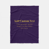 Dunkler Lila und goldener Firmenname oder Gruß Fleecedecke (Vorderseite)