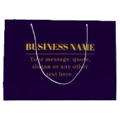 Dunkler Lila und goldener Firmenname oder Gruß Große Geschenktüte (Rückseite)