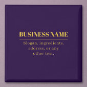 Dunkler Lila und goldener Firmenname oder Gruß Magnet