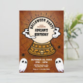 Dunkler magischer Glücksball zwischen Geburtstag Einladung (Stehend Vorderseite)