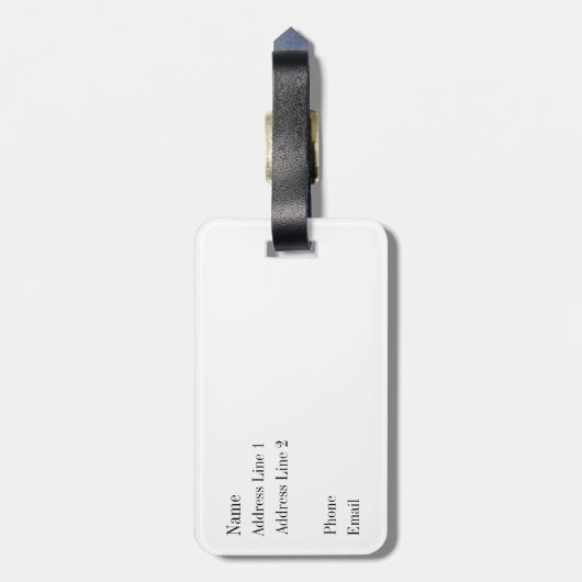 Dunkler Marine-, Rot-u. weißerkarierter Gepäckanhänger (Rückseite vertikal)