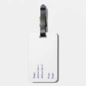 Dunkler Marine-u. Türkis-karierter Gepäck-Umbau Gepäckanhänger (Rückseite vertikal)