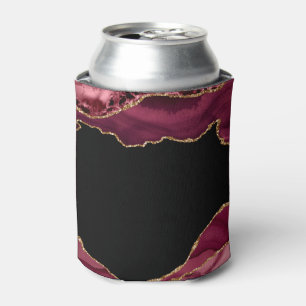 Dunkler Marmor Agate Wein Roter Golden Glitzer Akz Dosenkühler