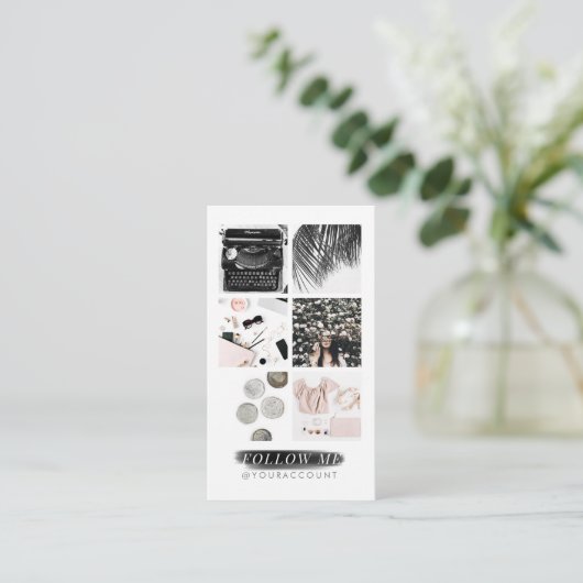 Dunkler MarmorInstagram füttern Visitenkarte (Stehend Vorderseite)