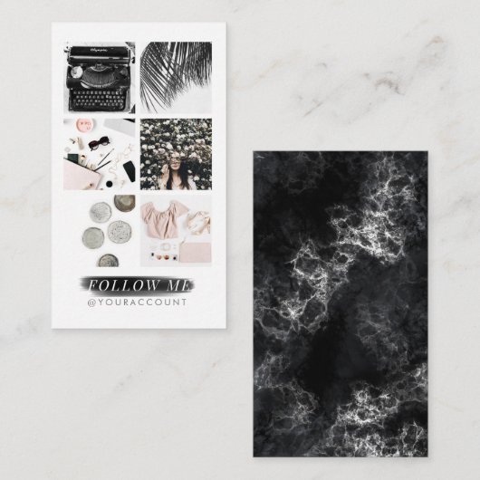 Dunkler MarmorInstagram füttern Visitenkarte (Vorne/Hinten)