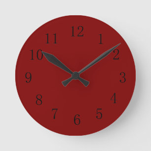 Dunkler Maroon Red Kitchen Wall Clock Runde Wanduhr