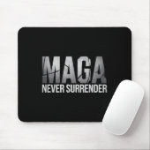 Dunkler Mega Trump 2024 Mega Niemals Aufgeben Mousepad (Mit Mouse)